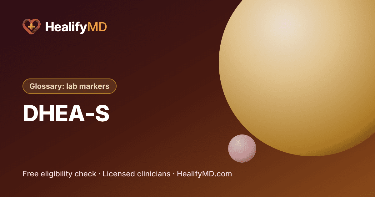 DHEA-S (DHEA sulfate), HealifyMD Glossary: lab markers