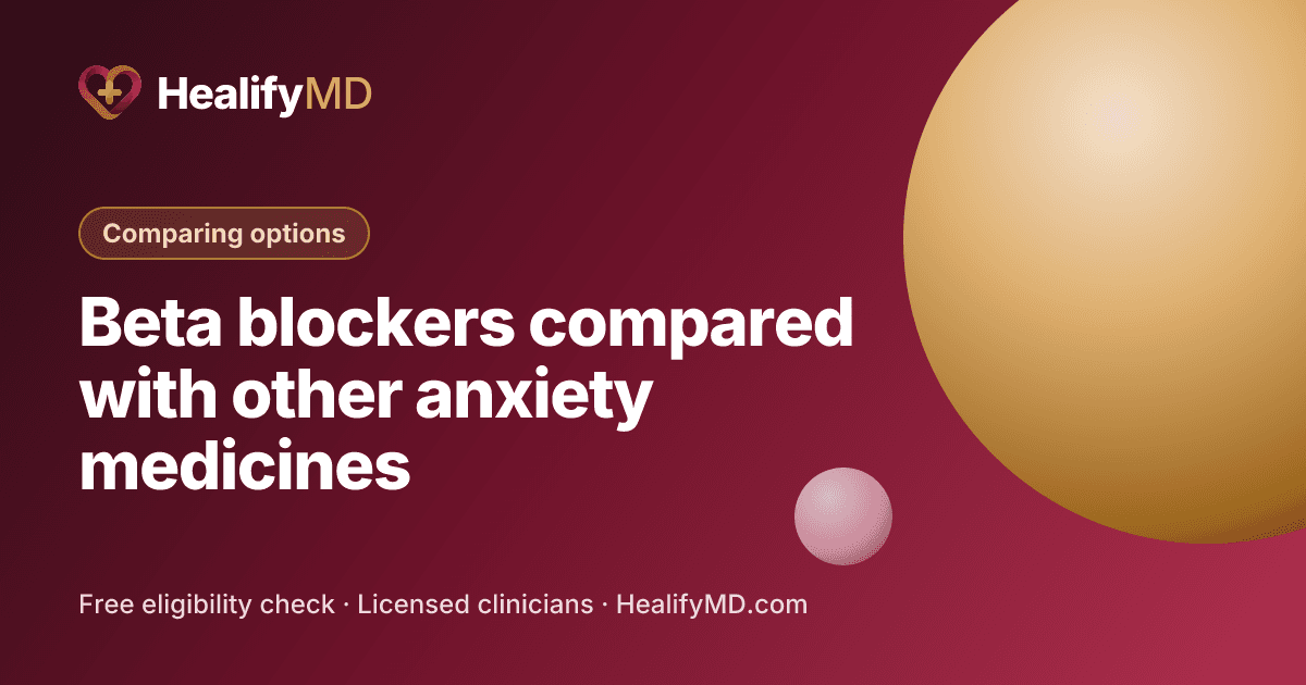 Beta blockers compared with other anxiety medicines, HealifyMD Comparing options